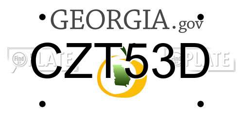 CZT53D Georgia License Plate