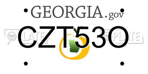 CZT53O Georgia License Plate