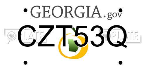 CZT53Q Georgia License Plate