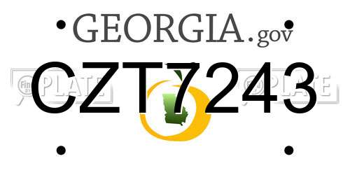 CZT7243 Georgia License Plate