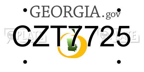 CZT7725 Georgia License Plate