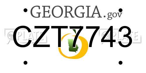 CZT7743 Georgia License Plate