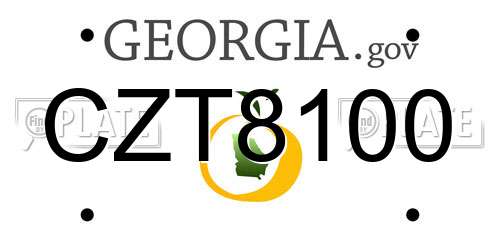 CZT8100 Georgia License Plate