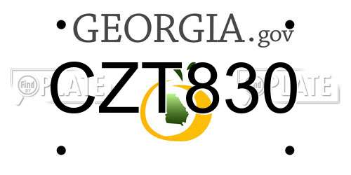 CZT830 Georgia License Plate