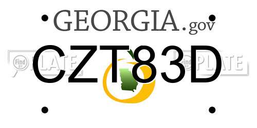 CZT83D Georgia License Plate