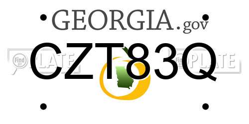 CZT83Q Georgia License Plate