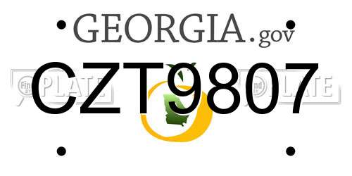 CZT9807 Georgia License Plate