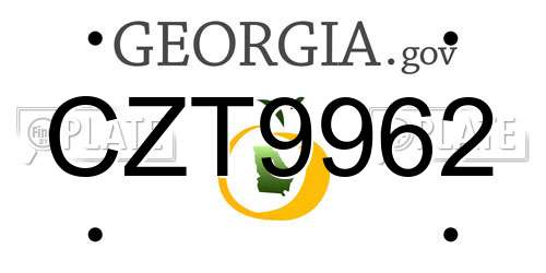 CZT9962 Georgia License Plate