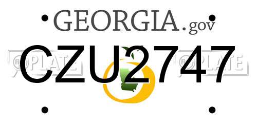 CZU2747 Georgia License Plate