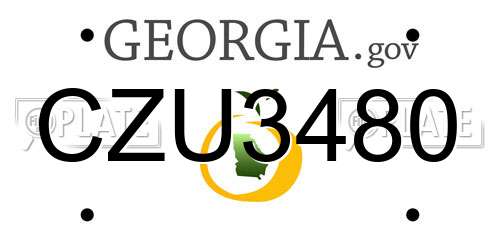 CZU3480 Georgia License Plate