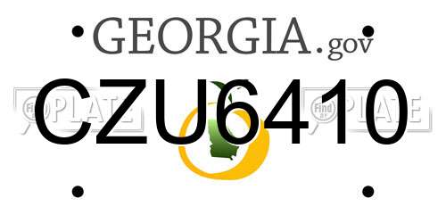 CZU6410 Georgia License Plate