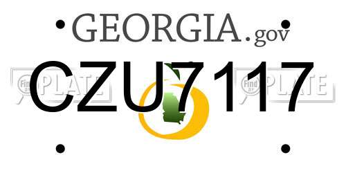 CZU7117 Georgia License Plate