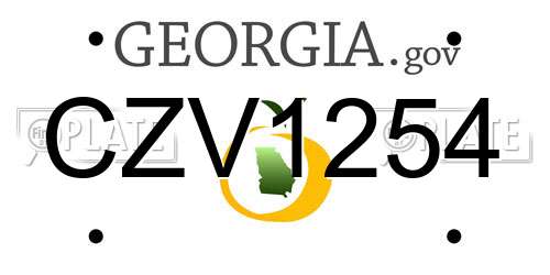 CZV1254 Georgia License Plate