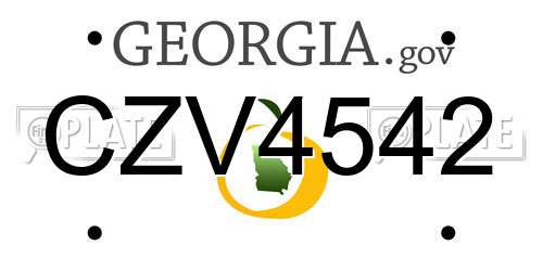 CZV4542 Georgia License Plate