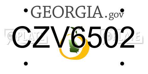 CZV6502 Georgia License Plate