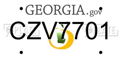 CZV7701 Georgia License Plate