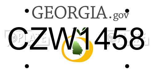 CZW1458 Georgia License Plate