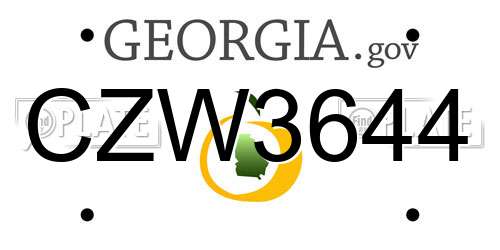 CZW3644 Georgia License Plate