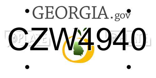 CZW4940 Georgia License Plate