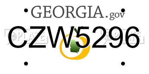 CZW5296 Georgia License Plate