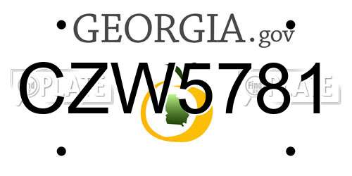 CZW5781 Georgia License Plate