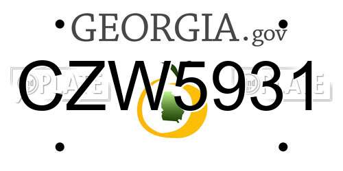 CZW5931 Georgia License Plate