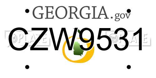 CZW9531 Georgia License Plate