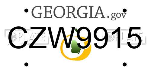 CZW9915 Georgia License Plate