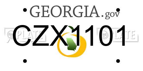 CZX1101 Georgia License Plate