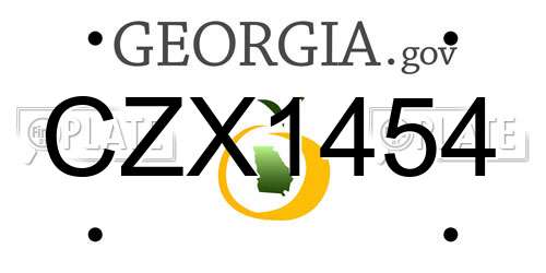 CZX1454 Georgia License Plate
