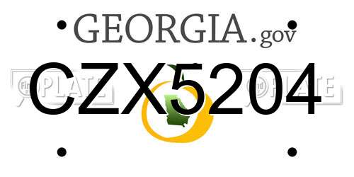 CZX5204 Georgia License Plate