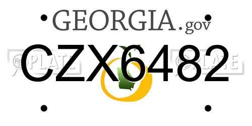CZX6482 Georgia License Plate