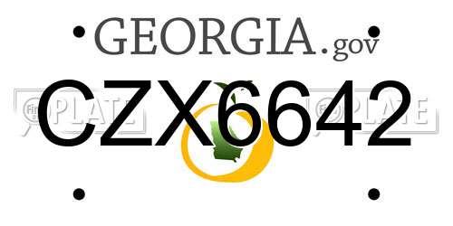 CZX6642 Georgia License Plate