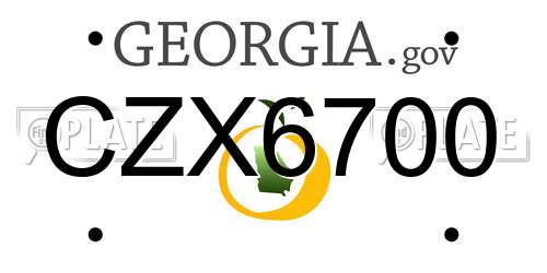 CZX6700 Georgia License Plate