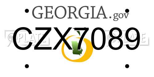 CZX7089 Georgia License Plate