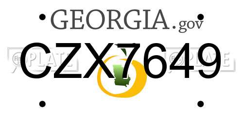 CZX7649 Georgia License Plate