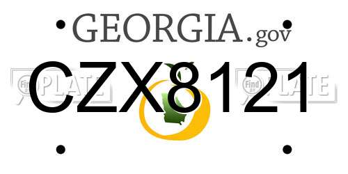 CZX8121 Georgia License Plate