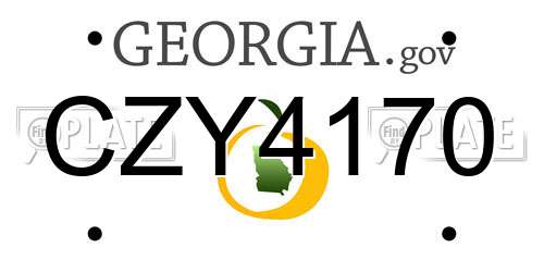 CZY4170 Georgia License Plate