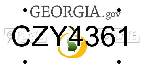 CZY4361 Georgia License Plate