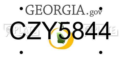 CZY5844 Georgia License Plate