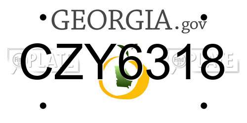 CZY6318 Georgia License Plate