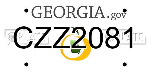 CZZ2081 Georgia License Plate