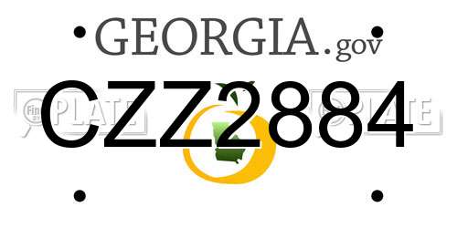 CZZ2884 Georgia License Plate