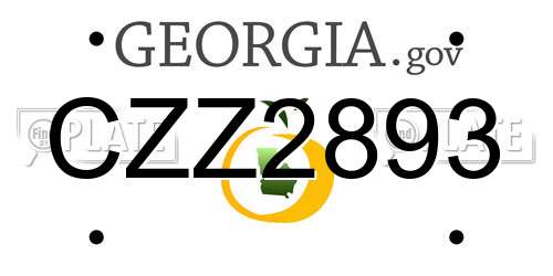 CZZ2893 Georgia License Plate