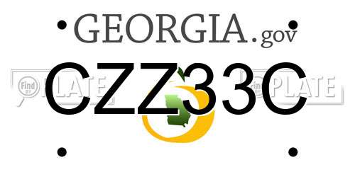 CZZ33C Georgia License Plate