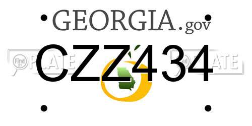 CZZ434 Georgia License Plate