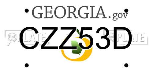 CZZ53D Georgia License Plate