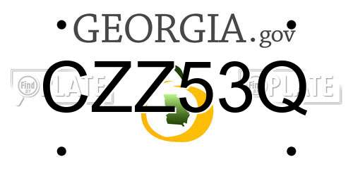 CZZ53Q Georgia License Plate