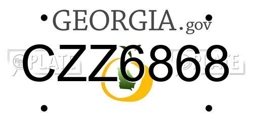 CZZ6868 Georgia License Plate