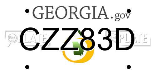 CZZ83D Georgia License Plate